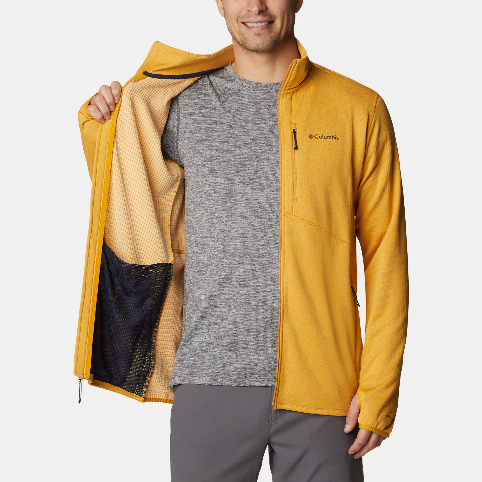 Yellow columbia fleece jacket store