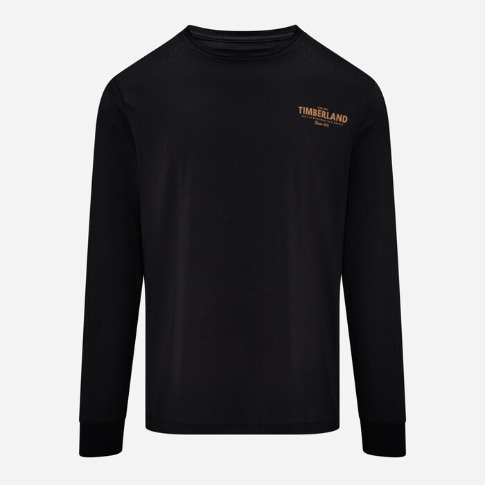 Timberland Men's Vintage Logo Long Sleeve Graphic T-Shirt Black image number 0