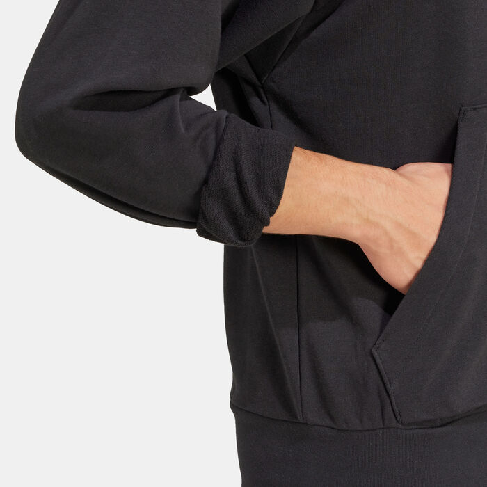 adidas Men's Essentials Feelcozy French Terry Hoodie Black image number 4