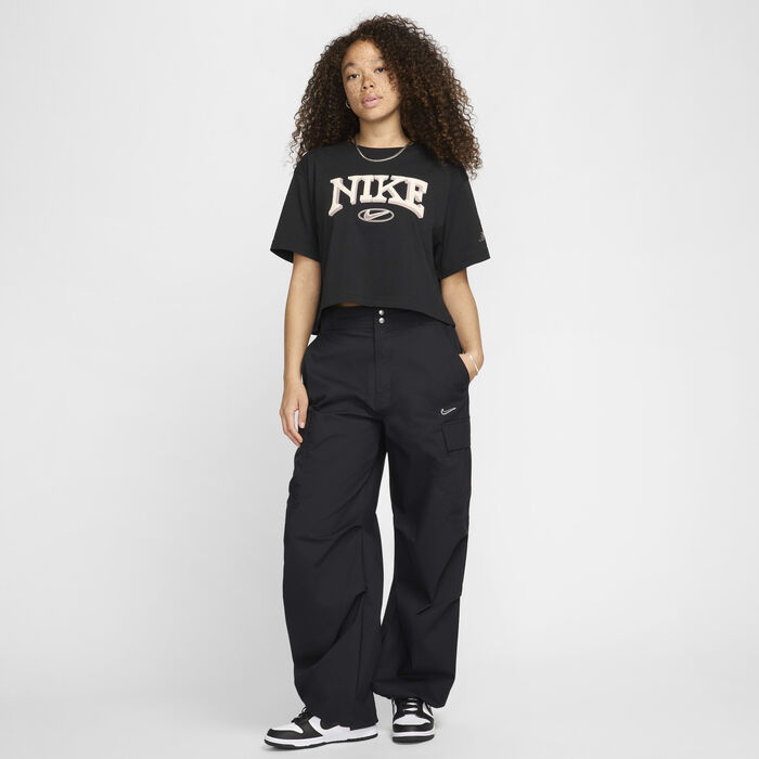 Nike Women's Sportswear Cropped T-Shirt Black image number 5