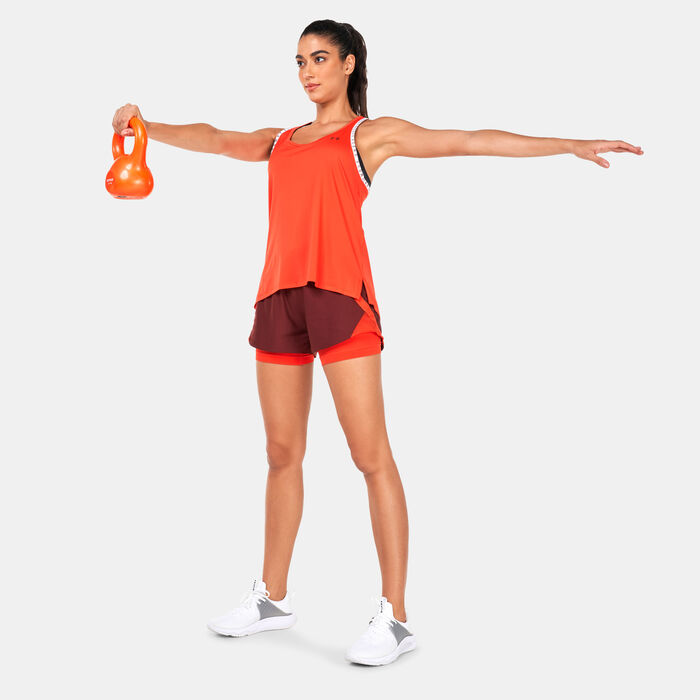 Under Armour Women's Play Up 2-in-1 Shorts Red image number 2