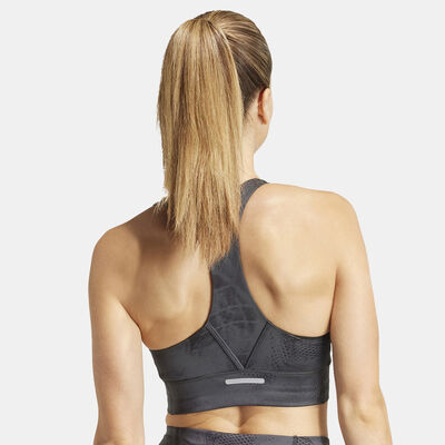 adidas Women's Run Pocket Medium-Support Training Sports Bra Black