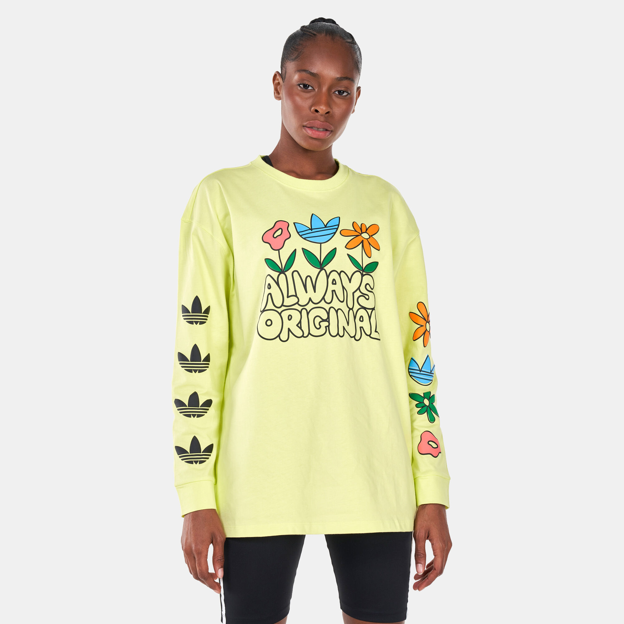 Adidas yellow outlet t shirt women's