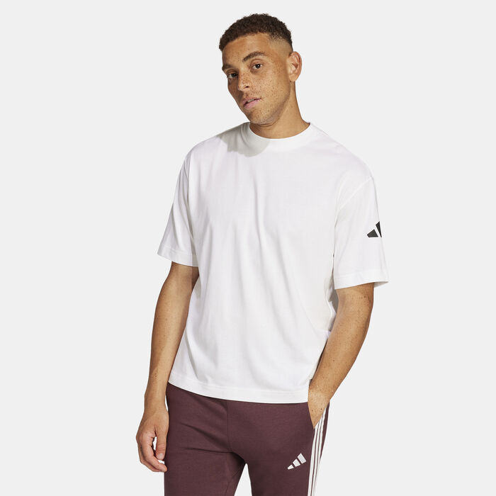adidas Men's Essentials 3 Bar Logo T-Shirt White image number 0