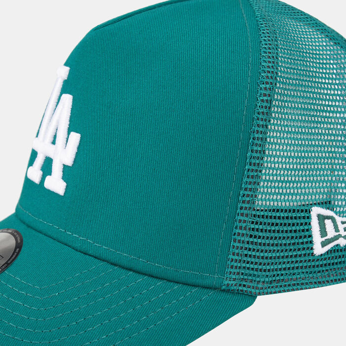 New Era Men's League Essentials Los Angeles Dodgers Trucker Cap Green image number 2