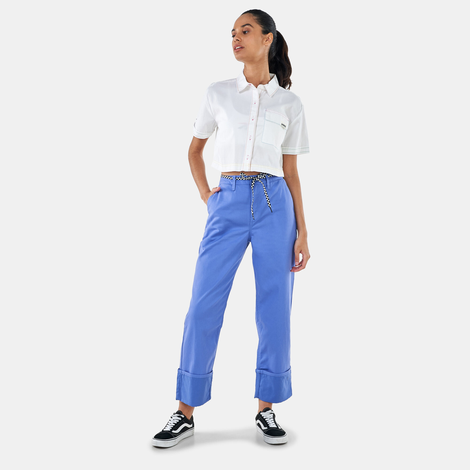 Cuffed pants with vans deals