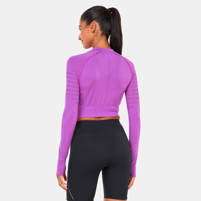 ASICS Women's Seamless Crop Top Purple