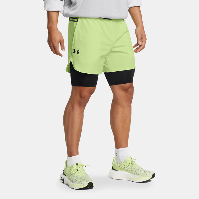 Under Armour Men's Peak Woven 2-in-1 Running Shorts Green image number 0