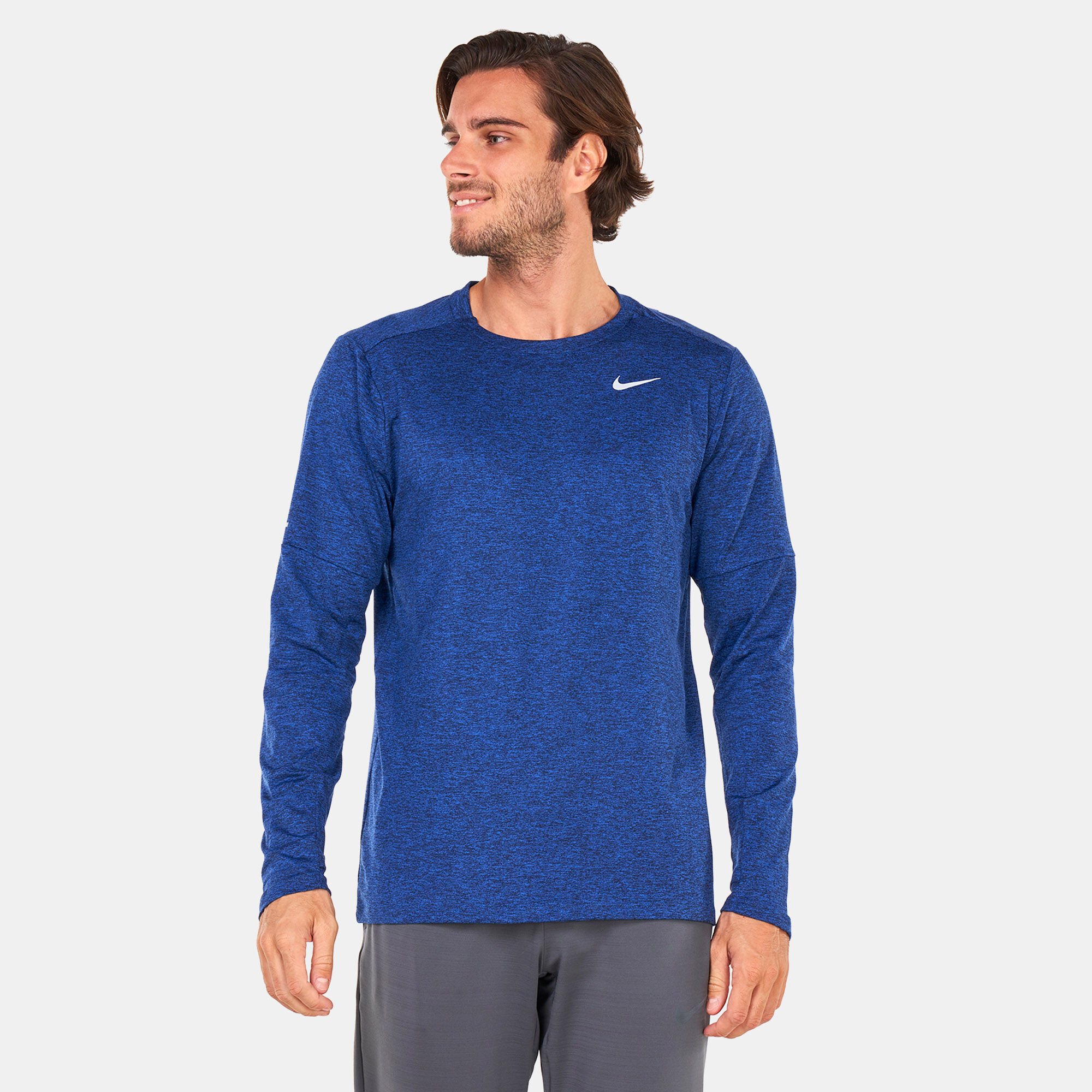 Men s Dri FIT Element Running Crew Top Blue Nike in Kuwait SSS