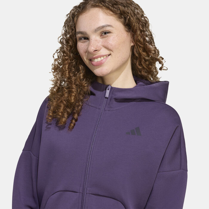 adidas Women's Future Icons Small Logo Hoodie Purple image number 3