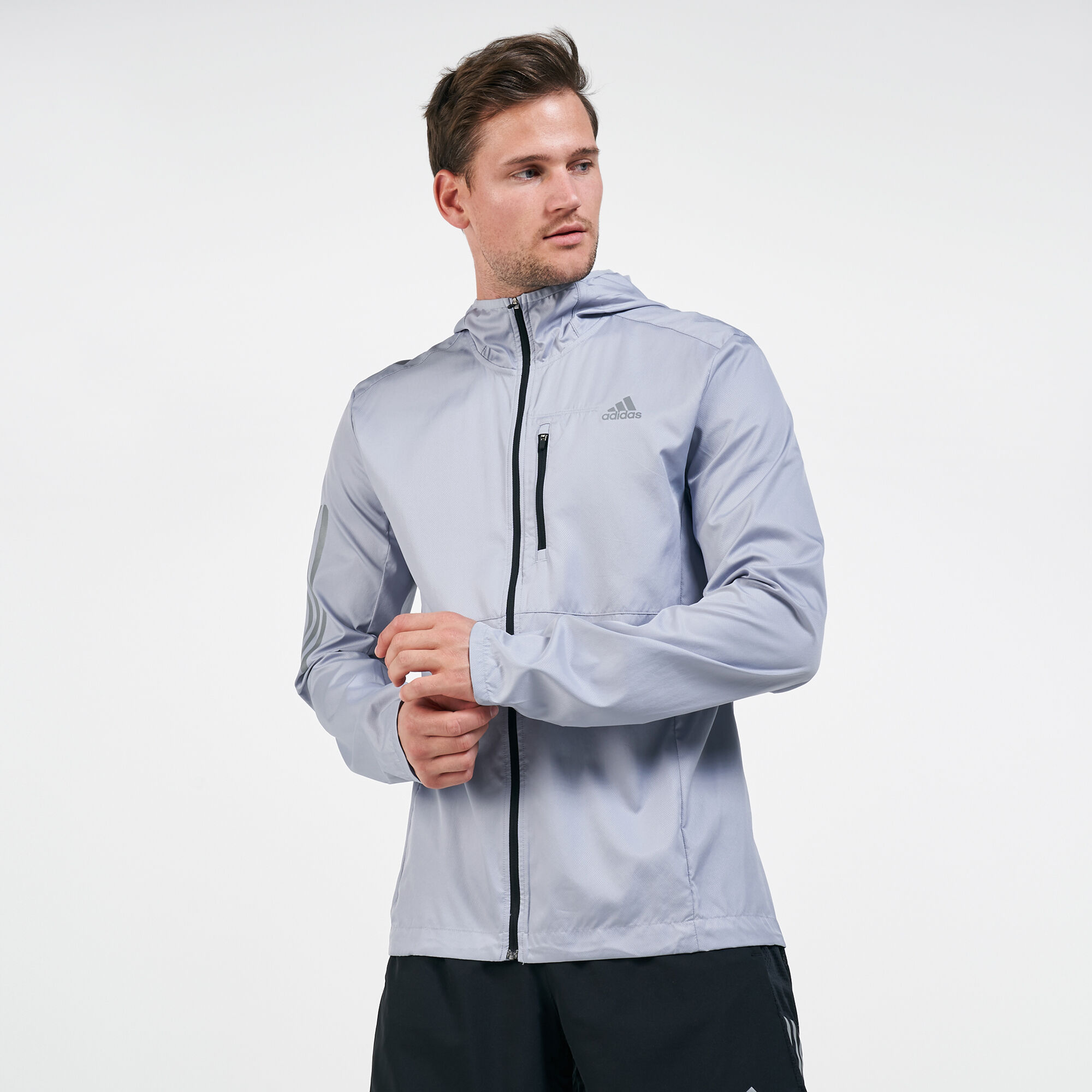 adidas performance own the run hooded windbreaker