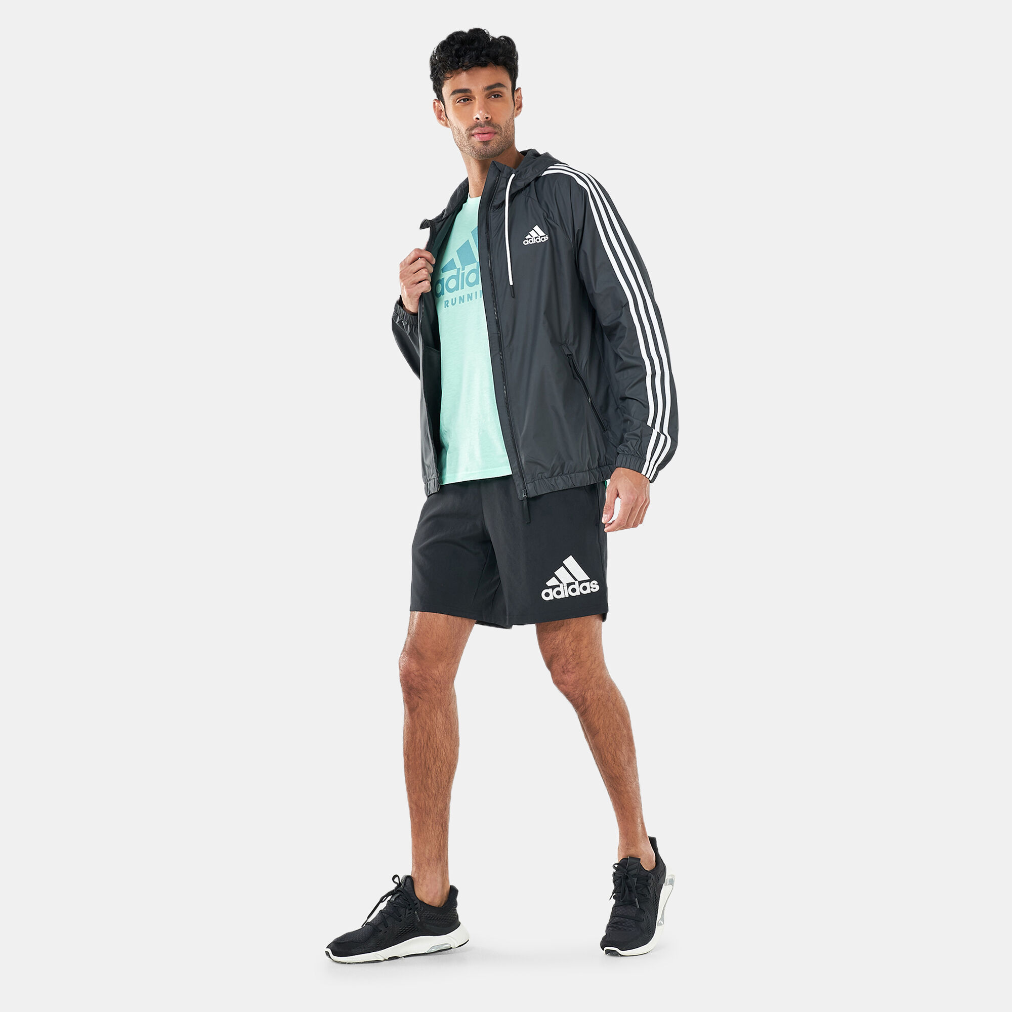 Buy adidas Men s BSC 3 Stripes Wind Jacket Black in Kuwait SSS