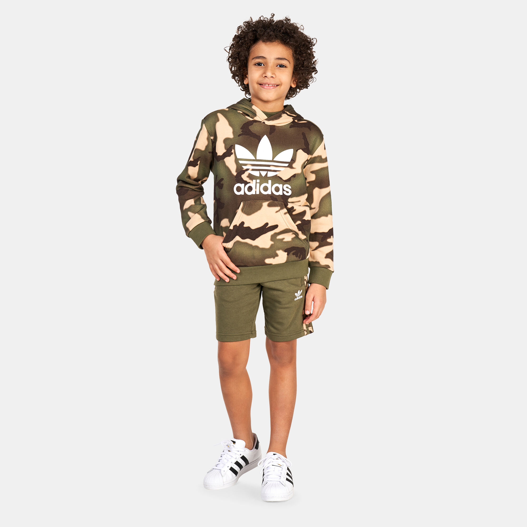 Adidas green camo hoodie top