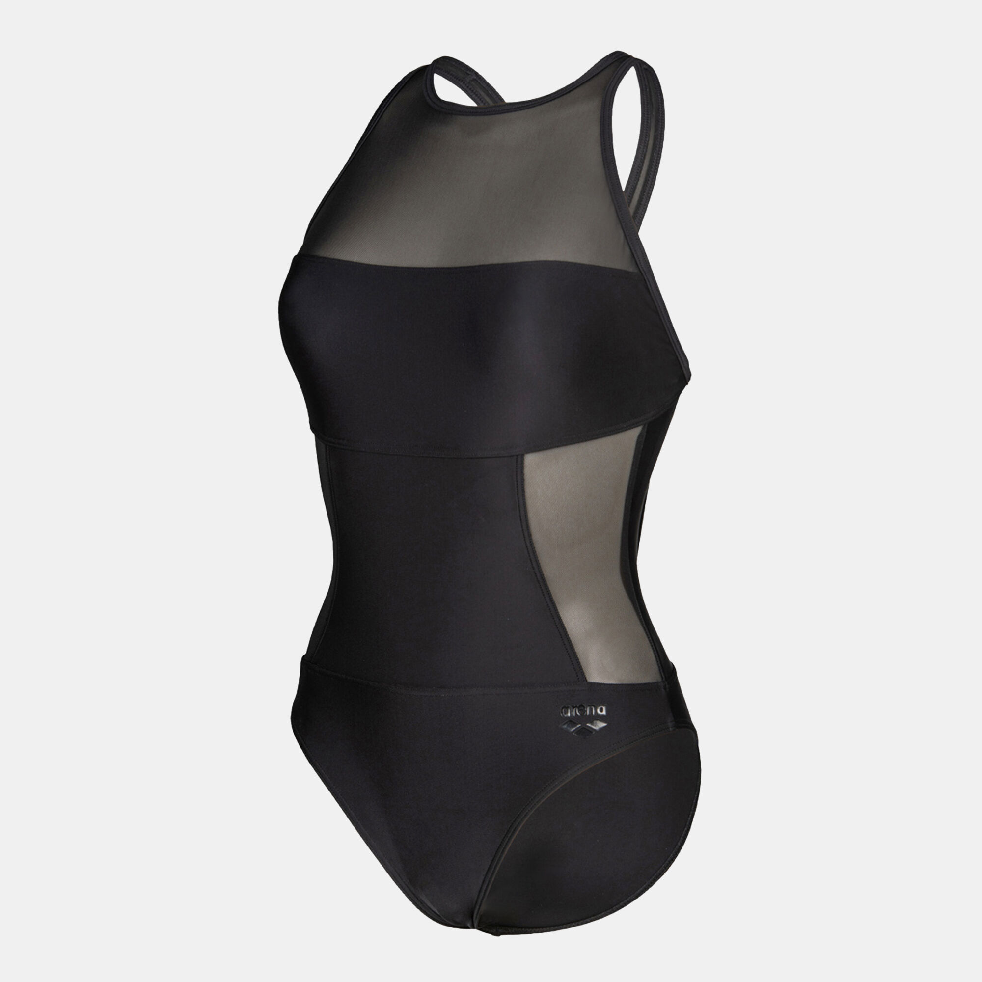 Women s Mesh Panel Vent Back One Piece Swimsuit Black Arena in Kuwait SSS
