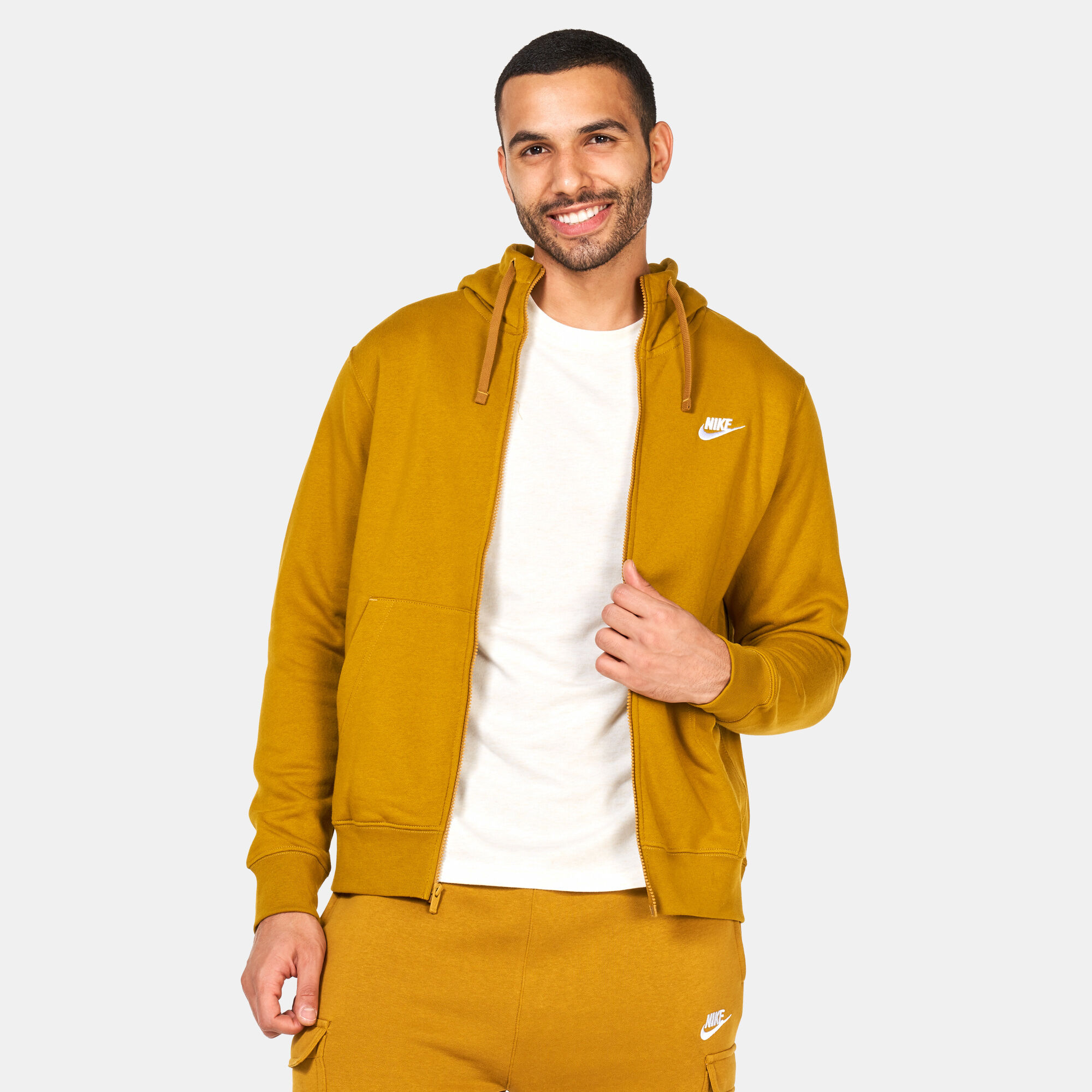 Yellow nike zip up jacket discount