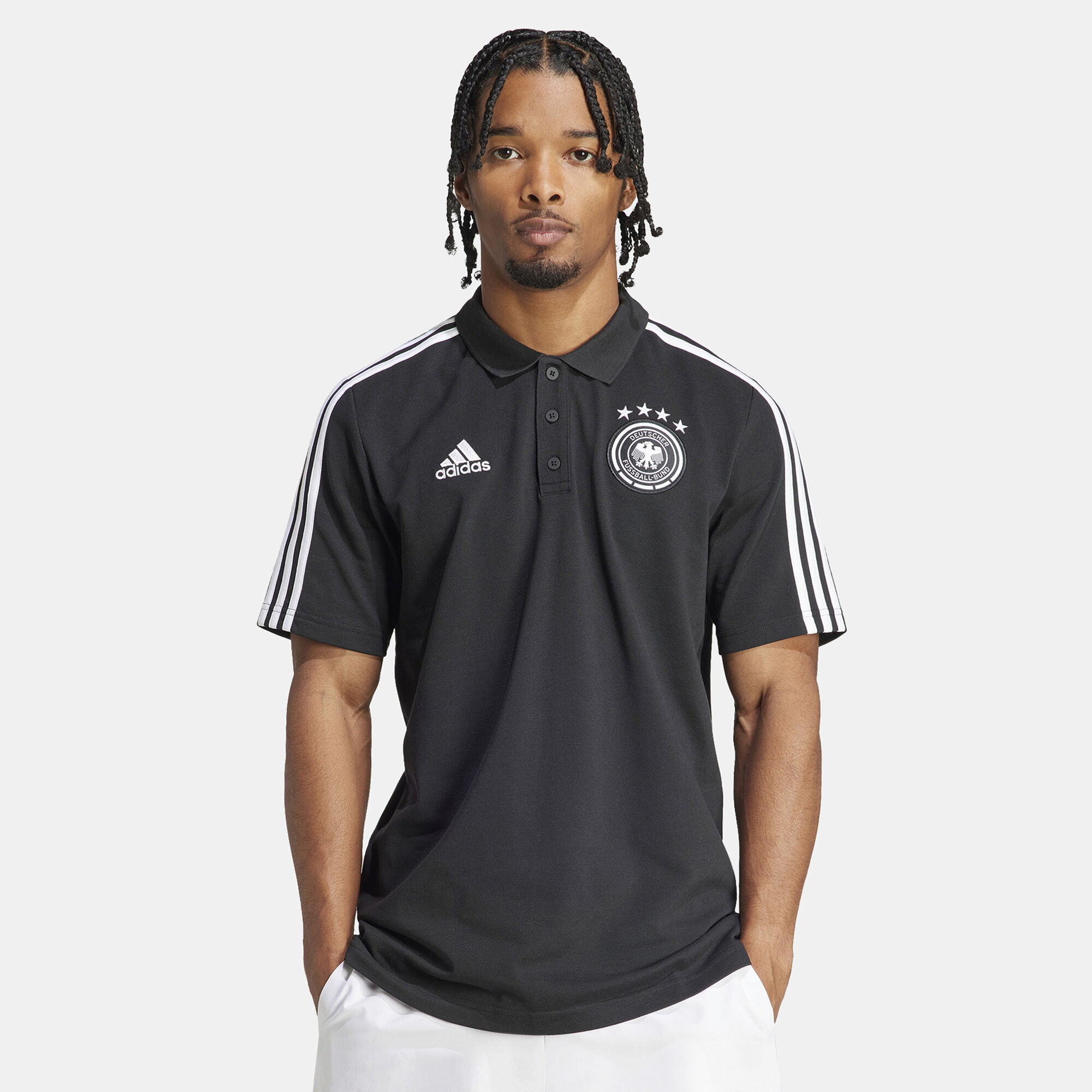 Buy adidas Men s Germany DNA 3 Stripes Polo Shirt Black in Kuwait SSS