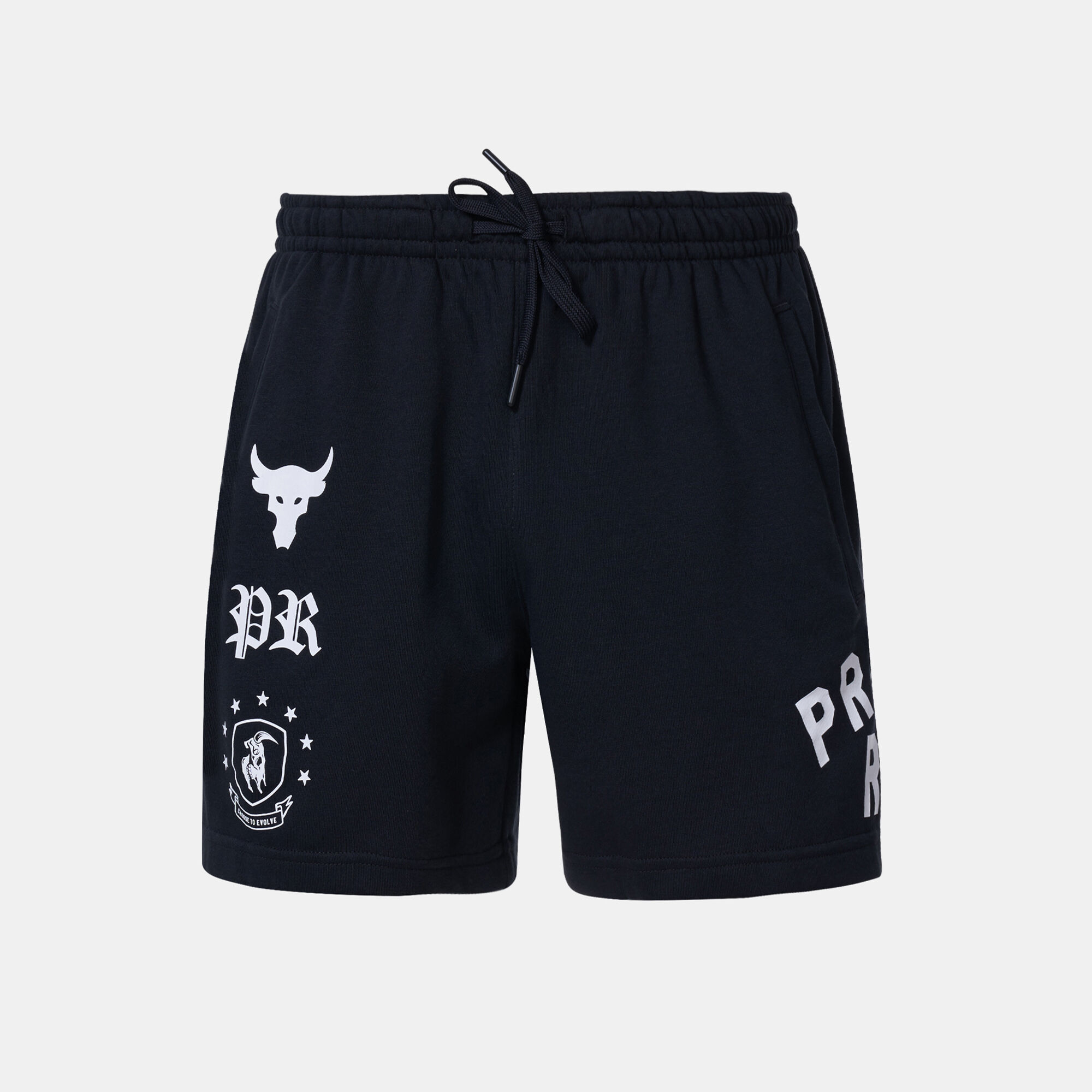 Men s Project Rock Terry Fleece Shorts Black Under Armour in Kuwait SSS