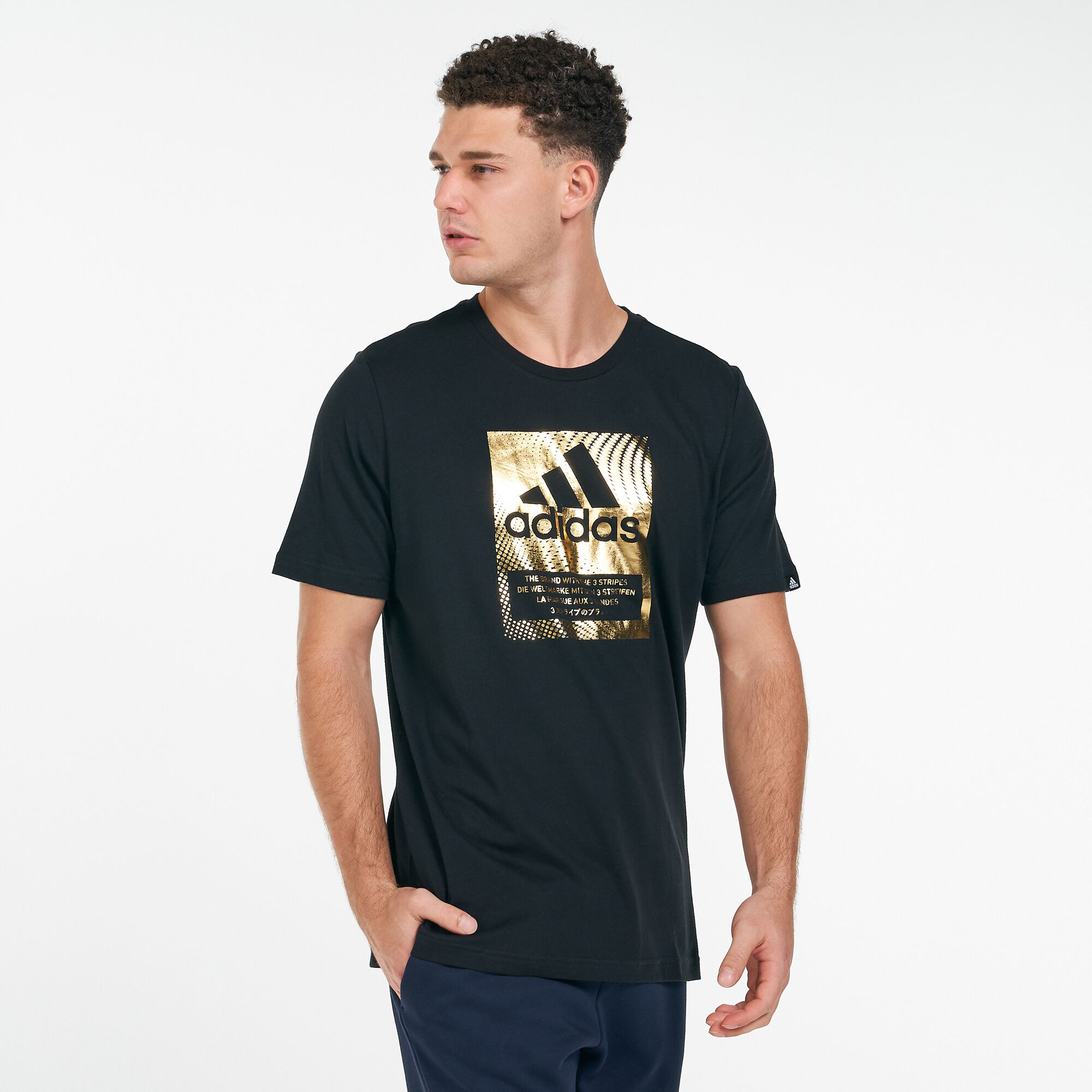 adidas Men s Foil Logo Box Graphic T Shirt