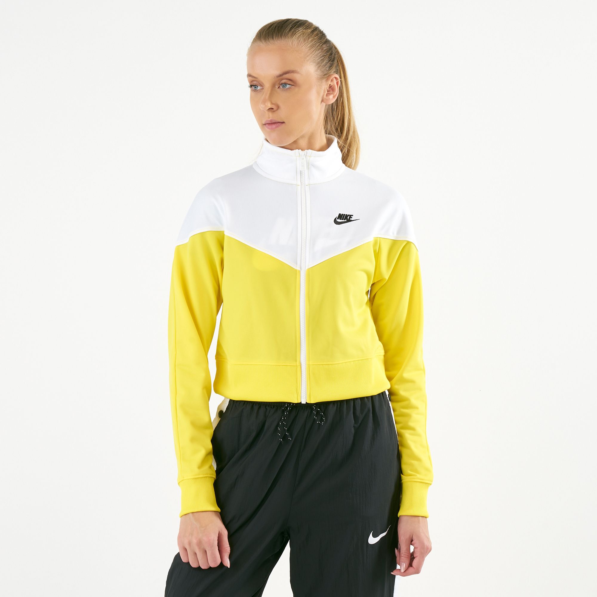 Buy Nike Women s Sportwear Heritage Track Jacket Yellow in Kuwait SSS
