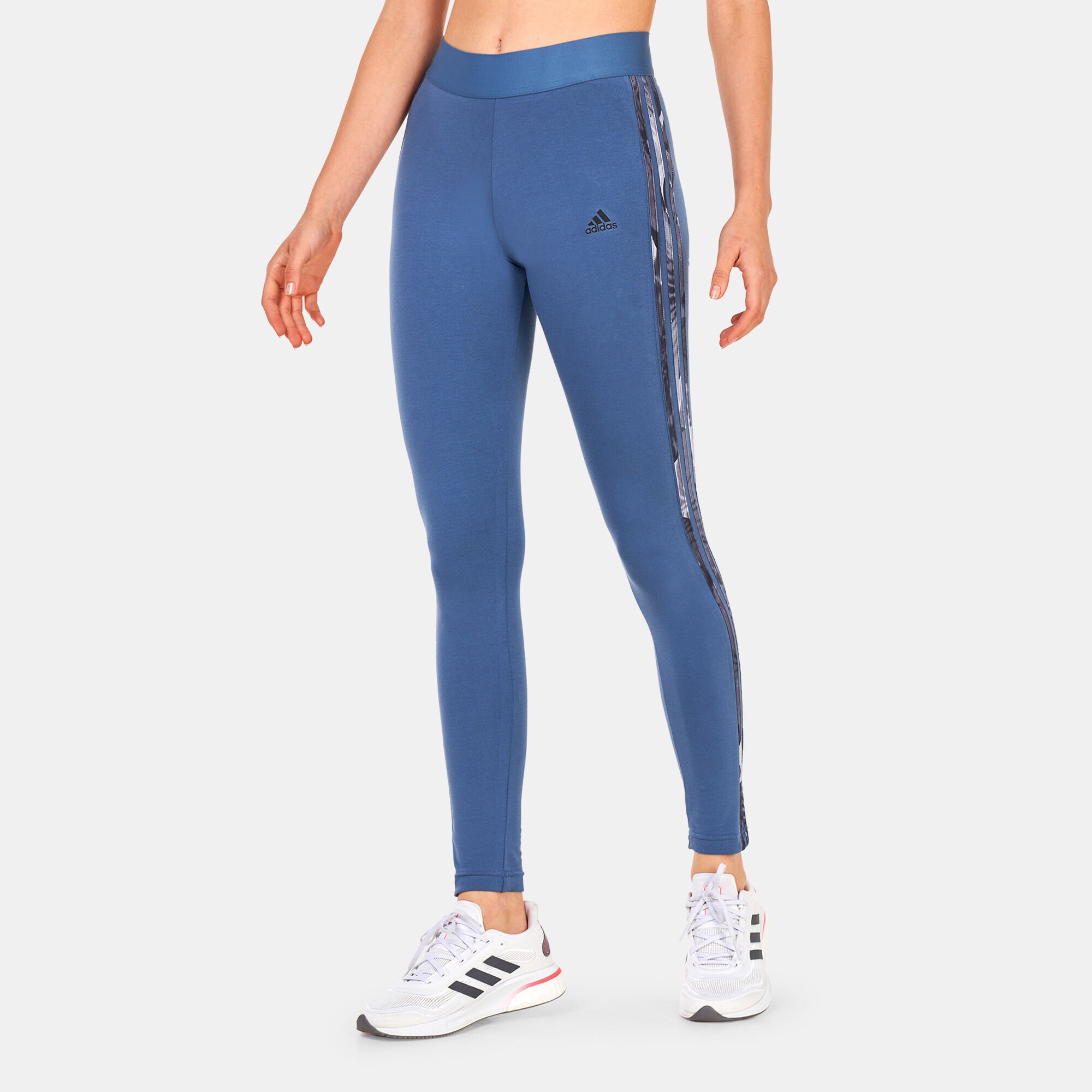 Buy adidas Women s 3 Stripes Leggings Blue in Kuwait SSS