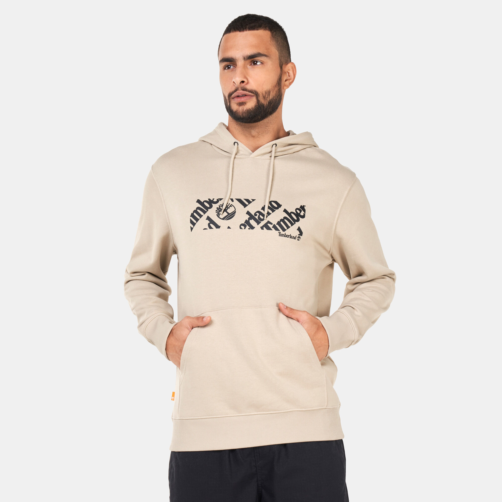 Men s Linear Logo Print T Hoodie