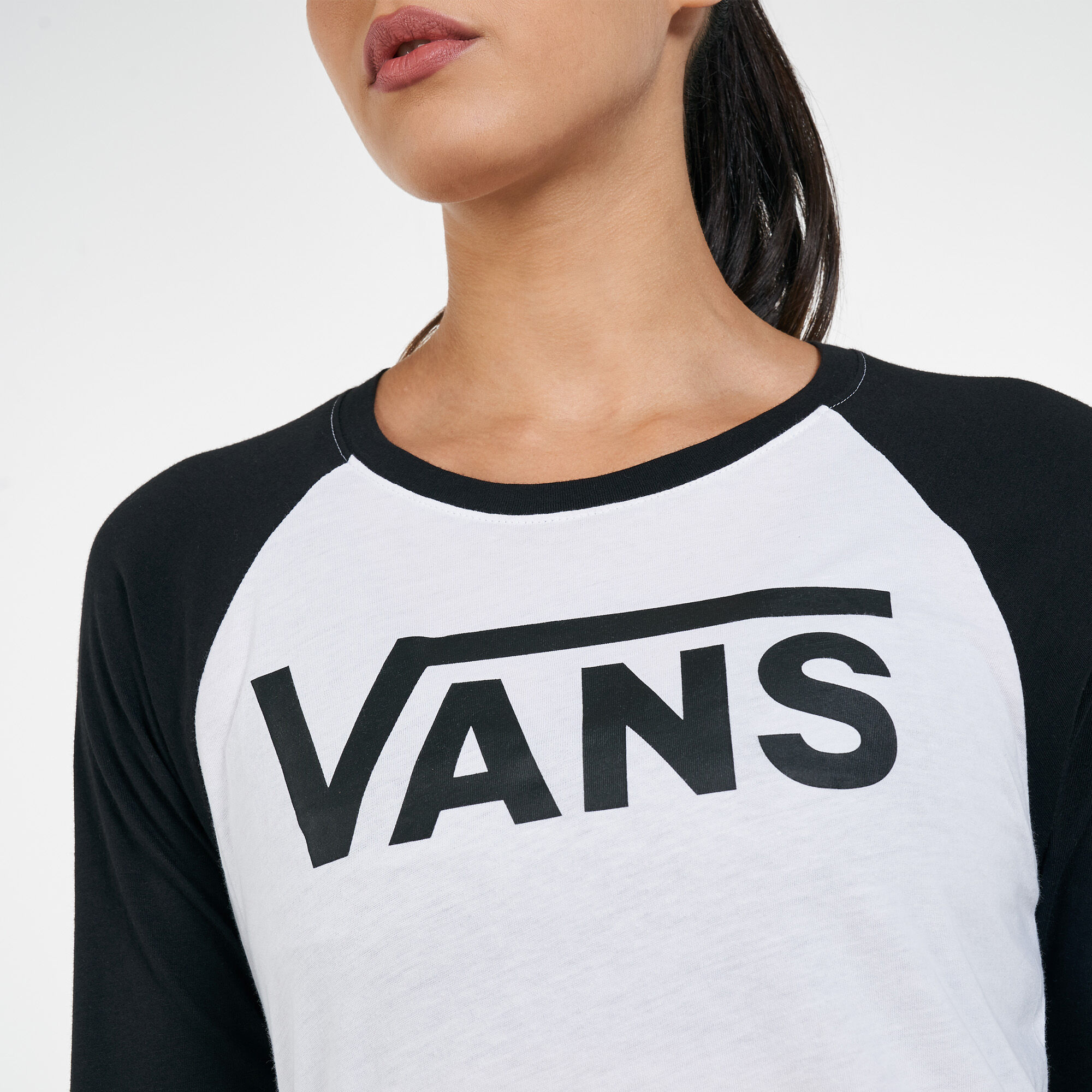 Black and white vans t shirt women's discount