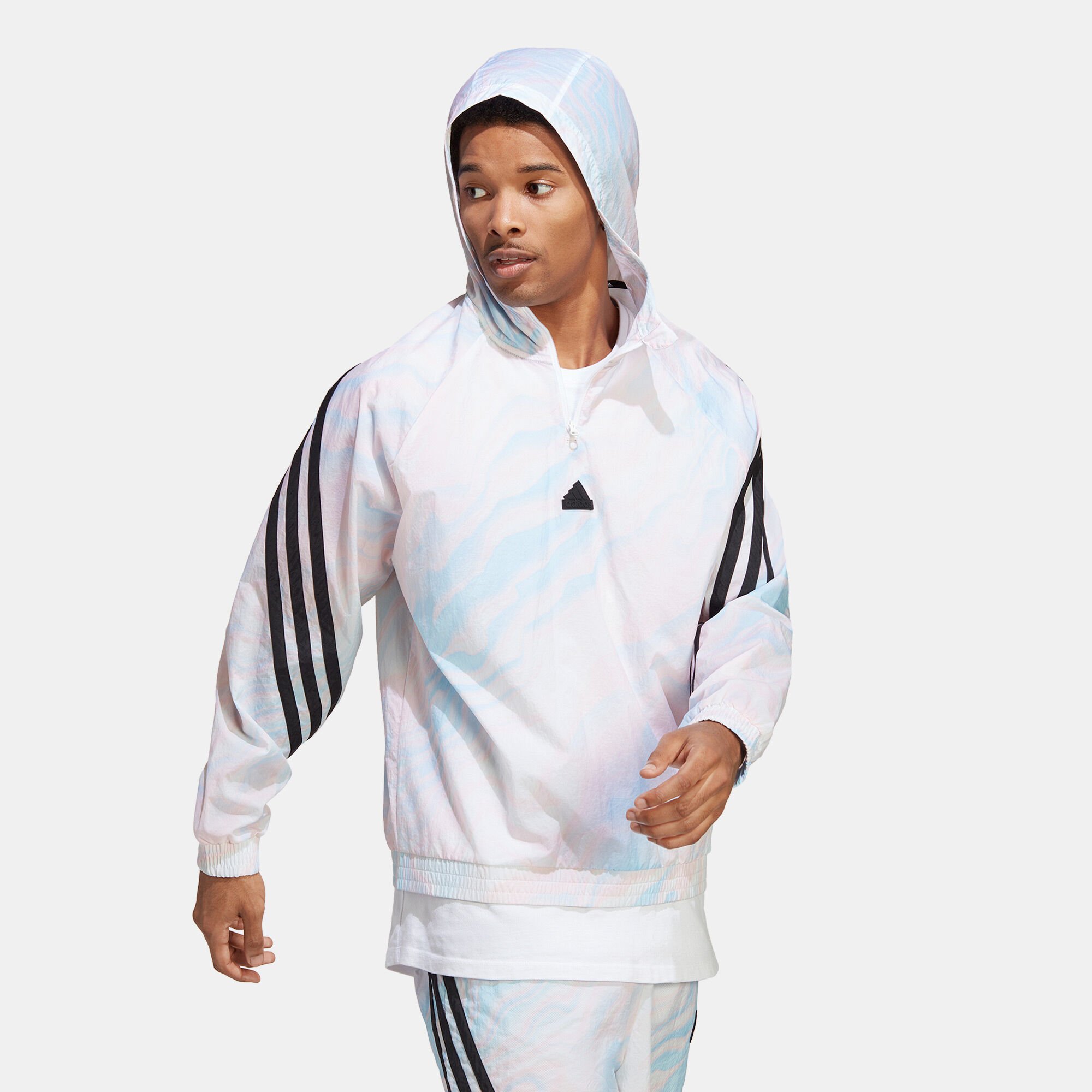 Men s Future Icons Allover Print Hoodie Peach adidas in Kuwait SSS