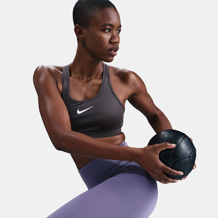 Nike Women's Swoosh High-Support Training Sports Bra Grey image number 3