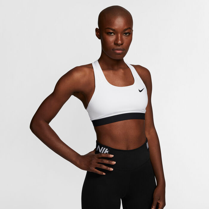 Nike Women's Dri-FIT Swoosh Medium-Support Non Padded Sports Bra White image number 0