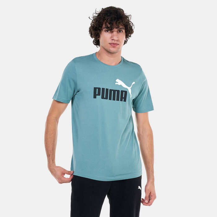 PUMA Men's Essentials+ 2 Colour Logo T-Shirt Green image number 0