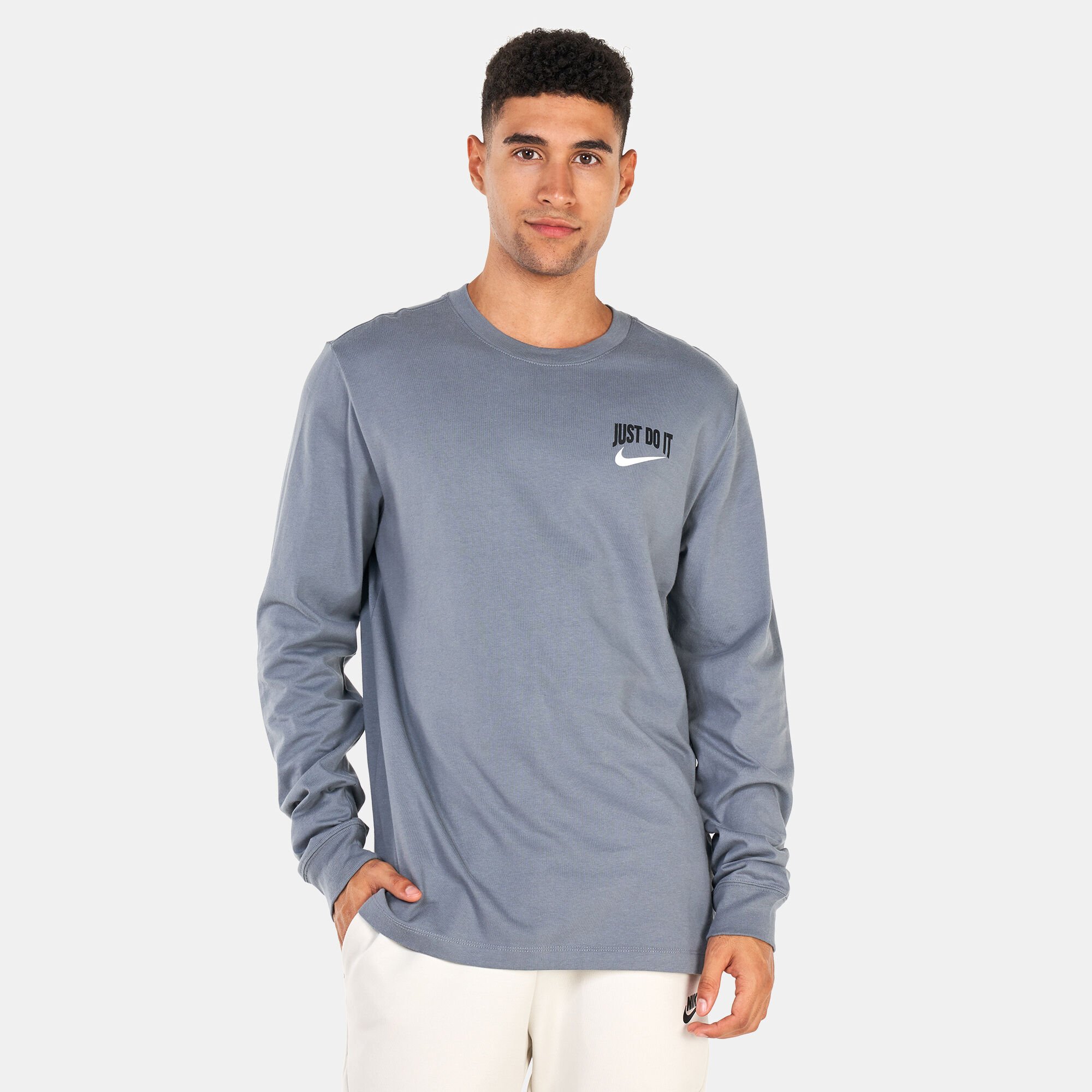 Men s Long Sleeve T Shirt Grey Nike in Kuwait SSS