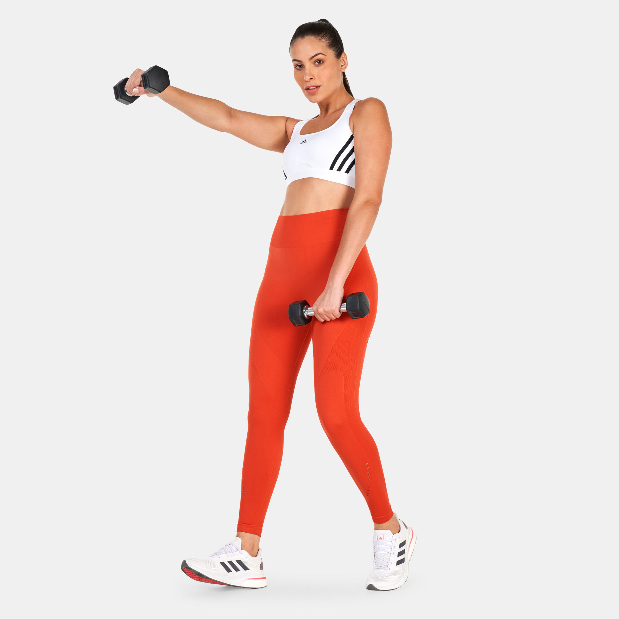 Orange adidas tights top
