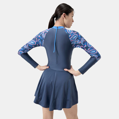Speedo Women's Long Sleeve Swimming Dress Blue