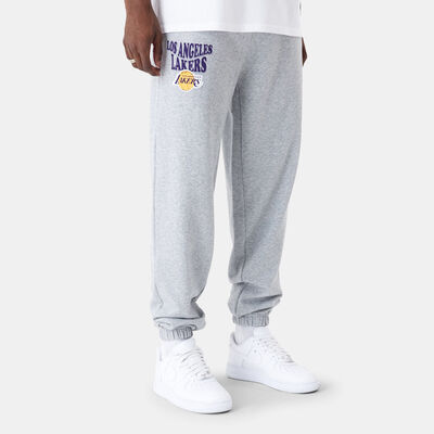 New Era Men's NBA Los Angeles Lakers Script Joggers Grey