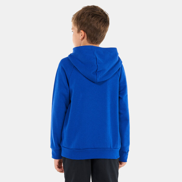 Under Armour Kids' UA Rival Fleece Big Logo Hoodie Blue image number 1