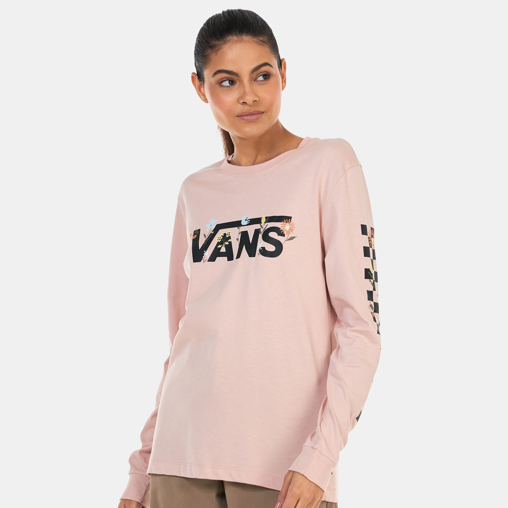 Vans pink long sleeve top new arrivals