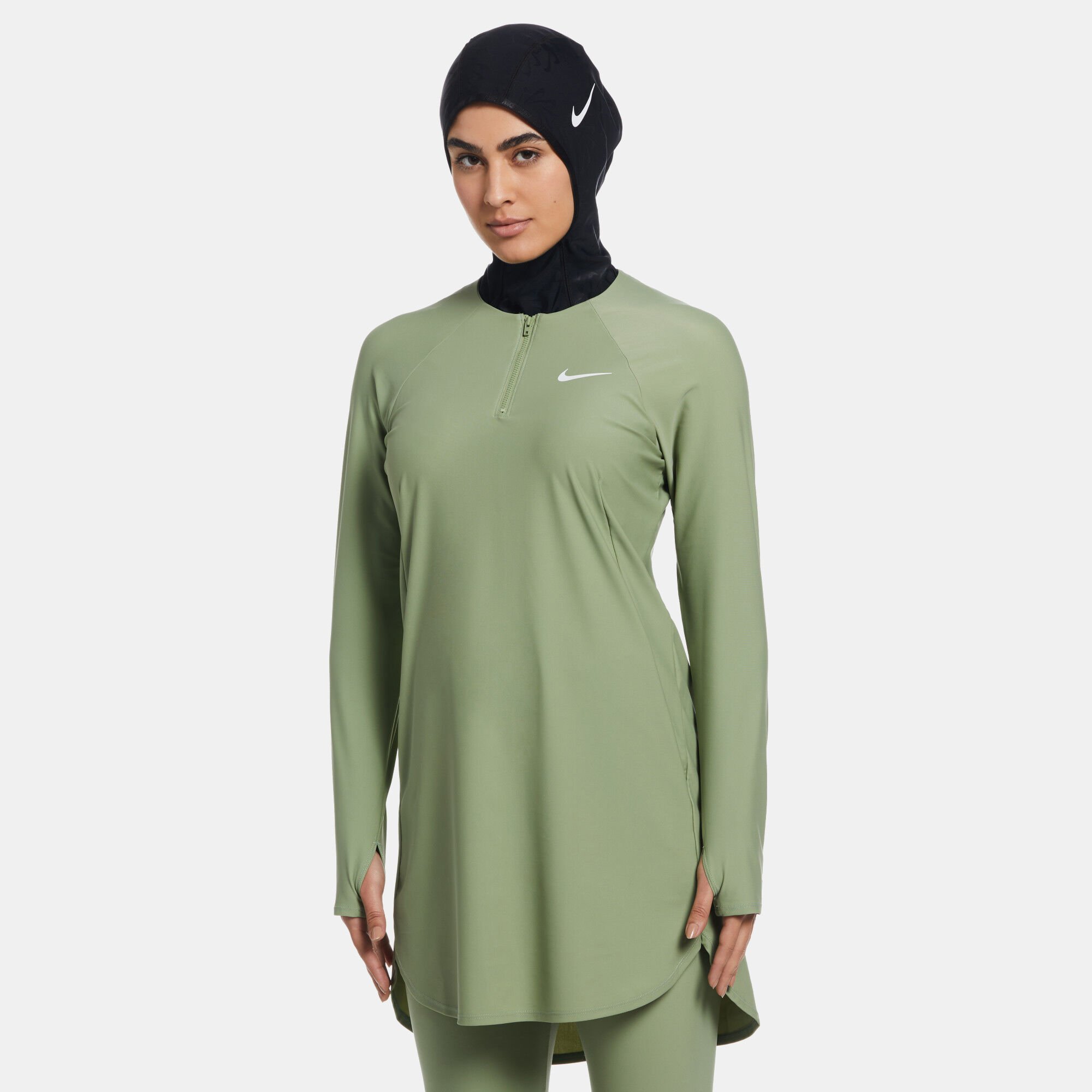Women s Victory Full Coverage Solid Swimming Tunic Green Nike Swim in Kuwait SSS