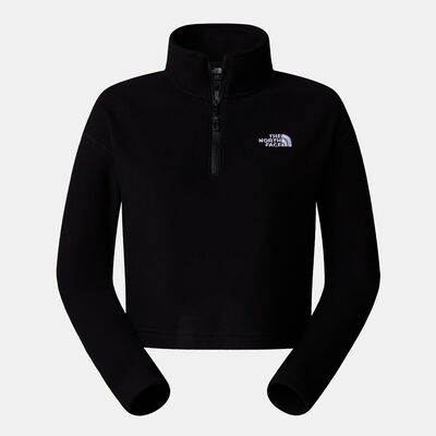 The North Face Women’s 100 Glacier 1/4-Zip Crop Top Black