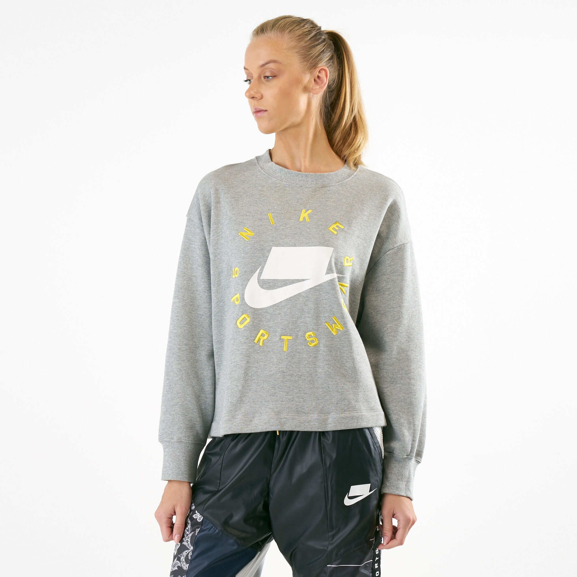 Buy Nike Women s Sportswear NSW French Terry Crew Sweatshirt Grey