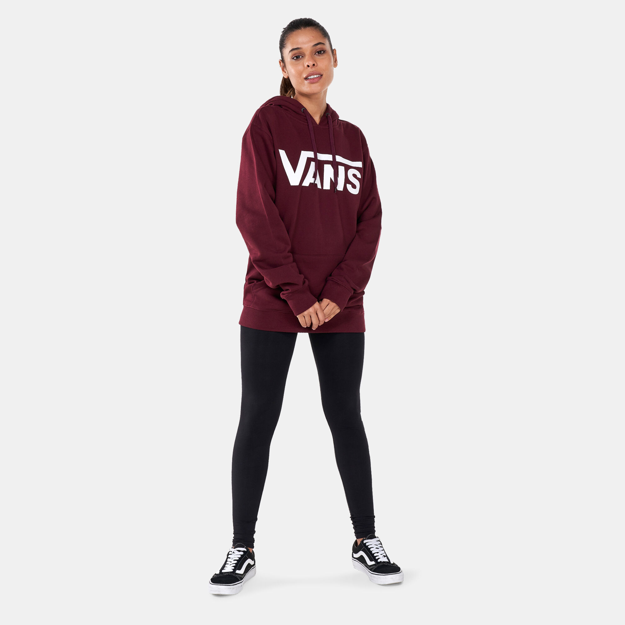 Burgundy vans hoodie top