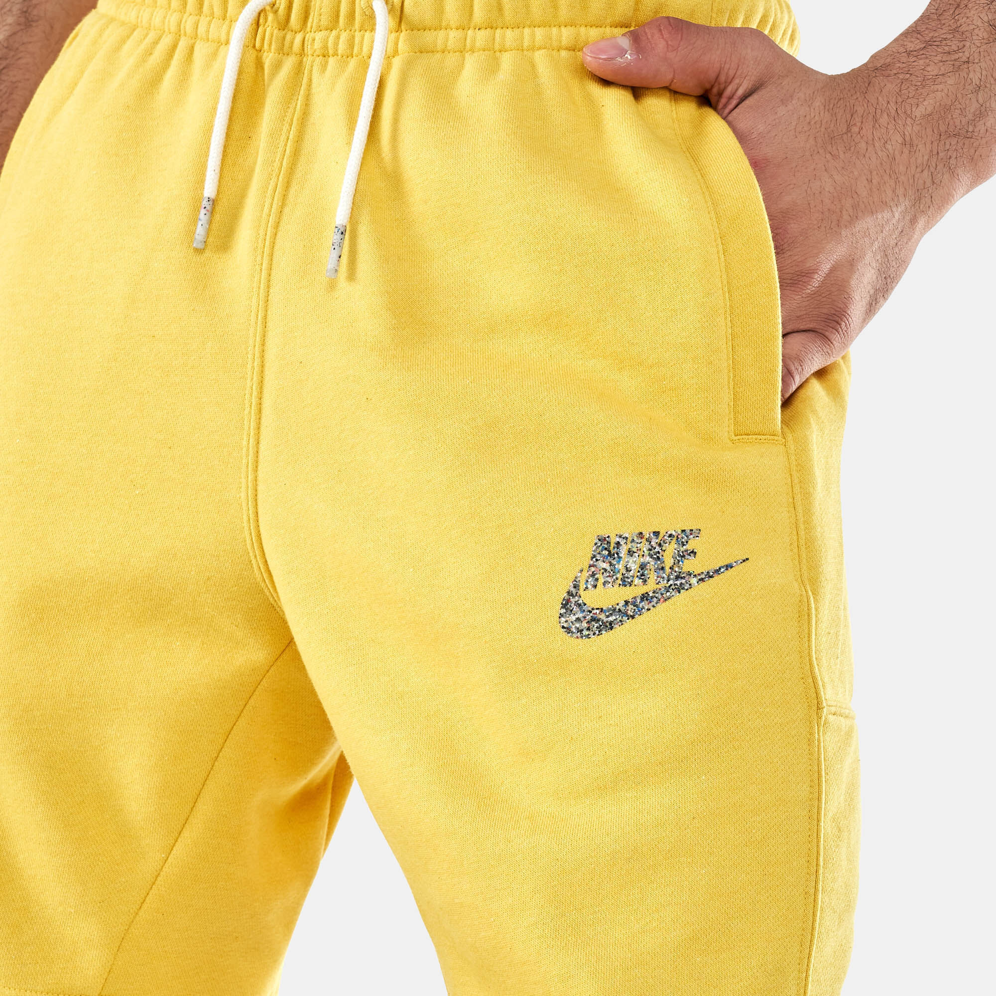Nike fleece shorts yellow hotsell