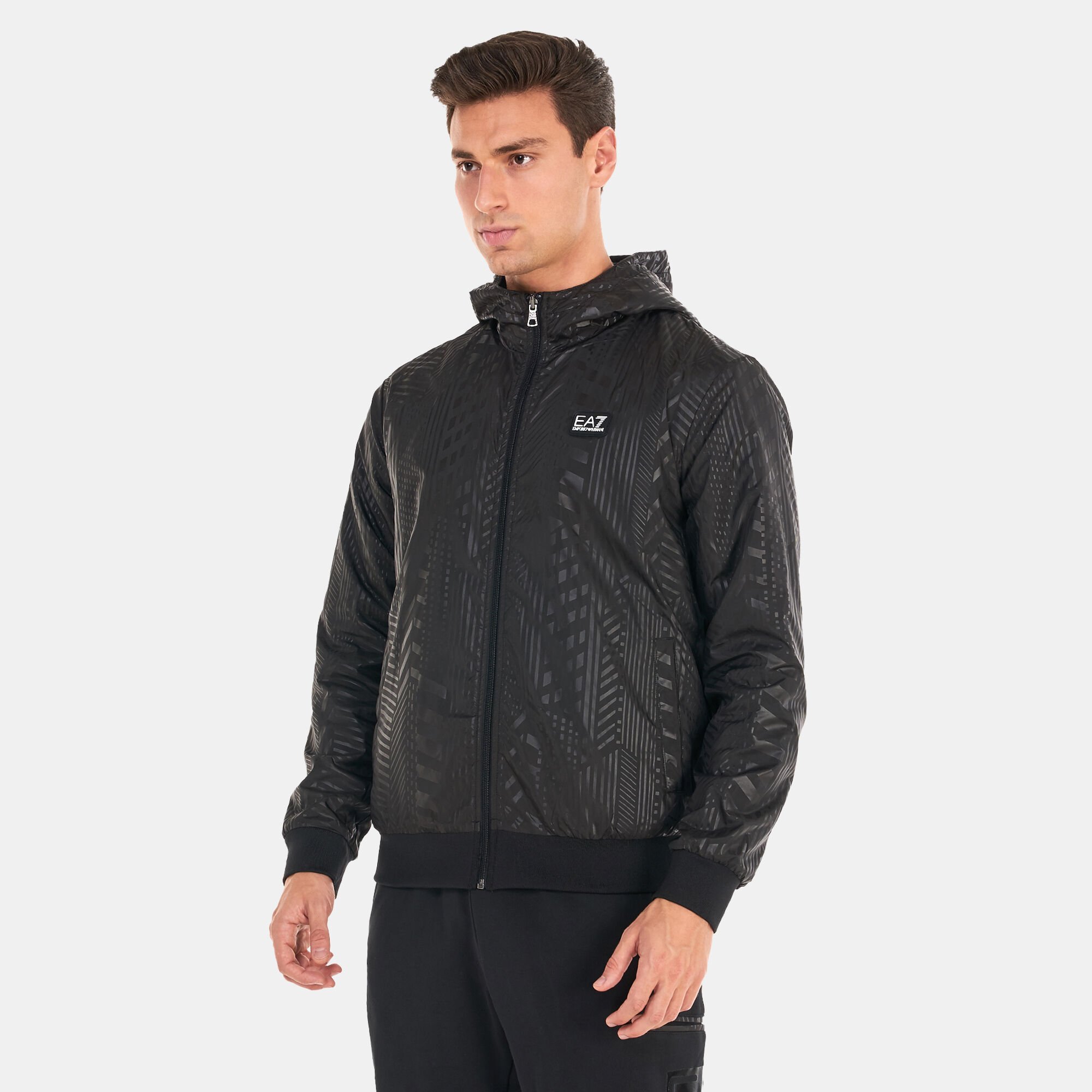 Emporio armani full zip hoodie black discount