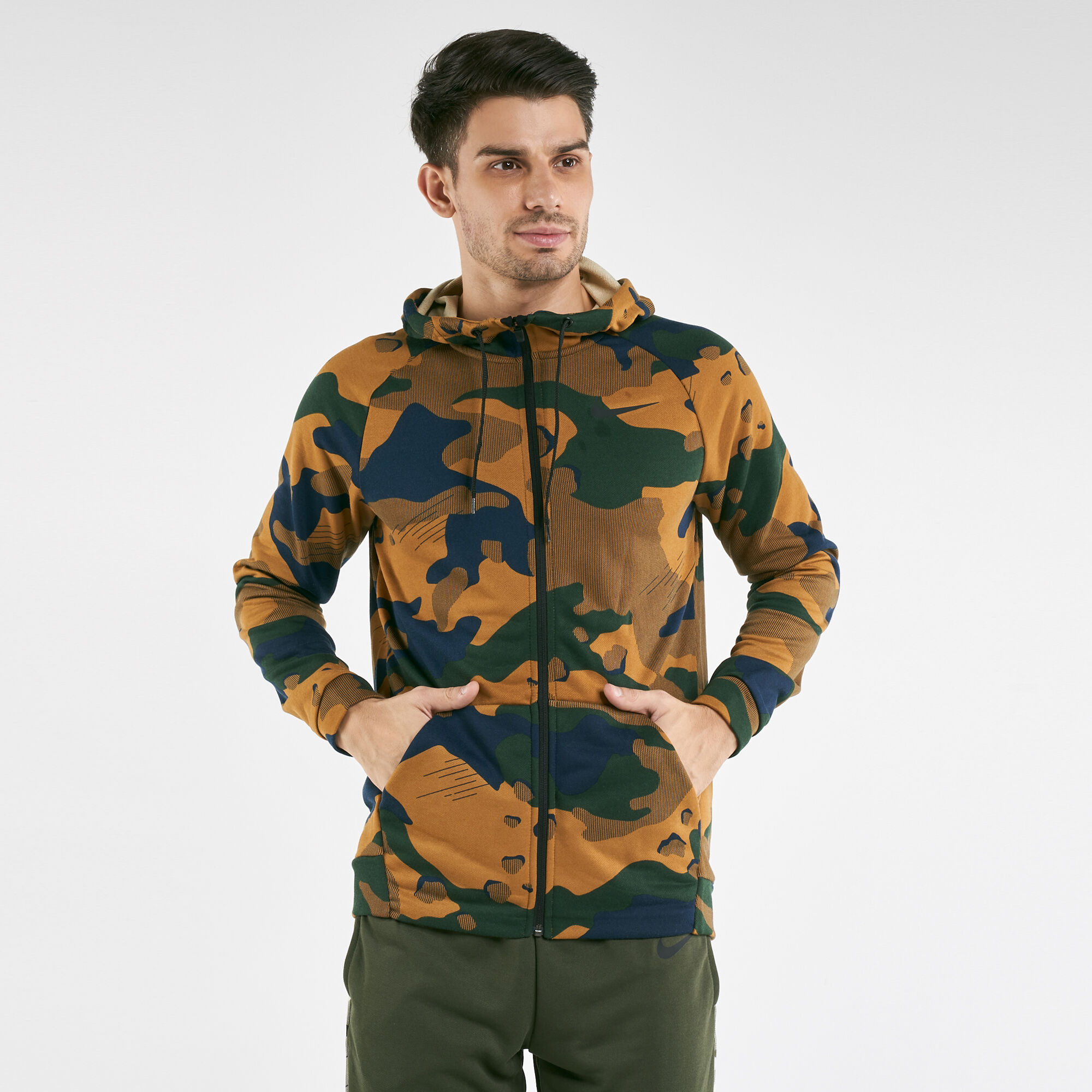 Nike camo zip up hoodie best sale