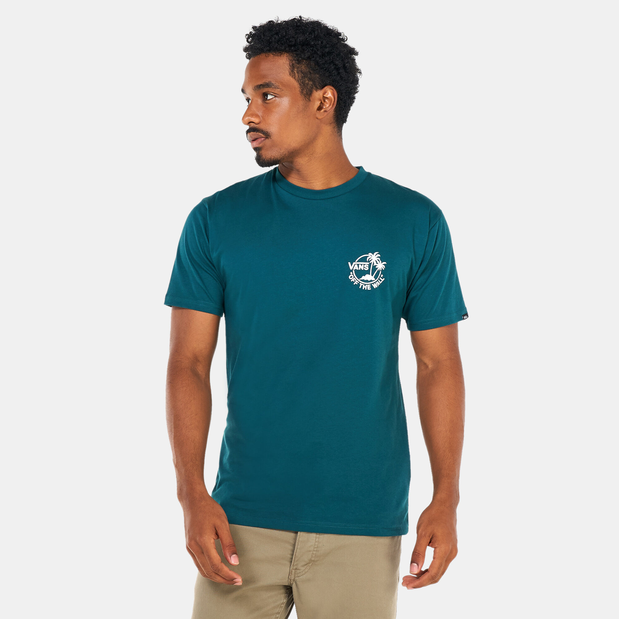 Men s Classic Mini Dual Palm II T Shirt Green VANS in Kuwait SSS