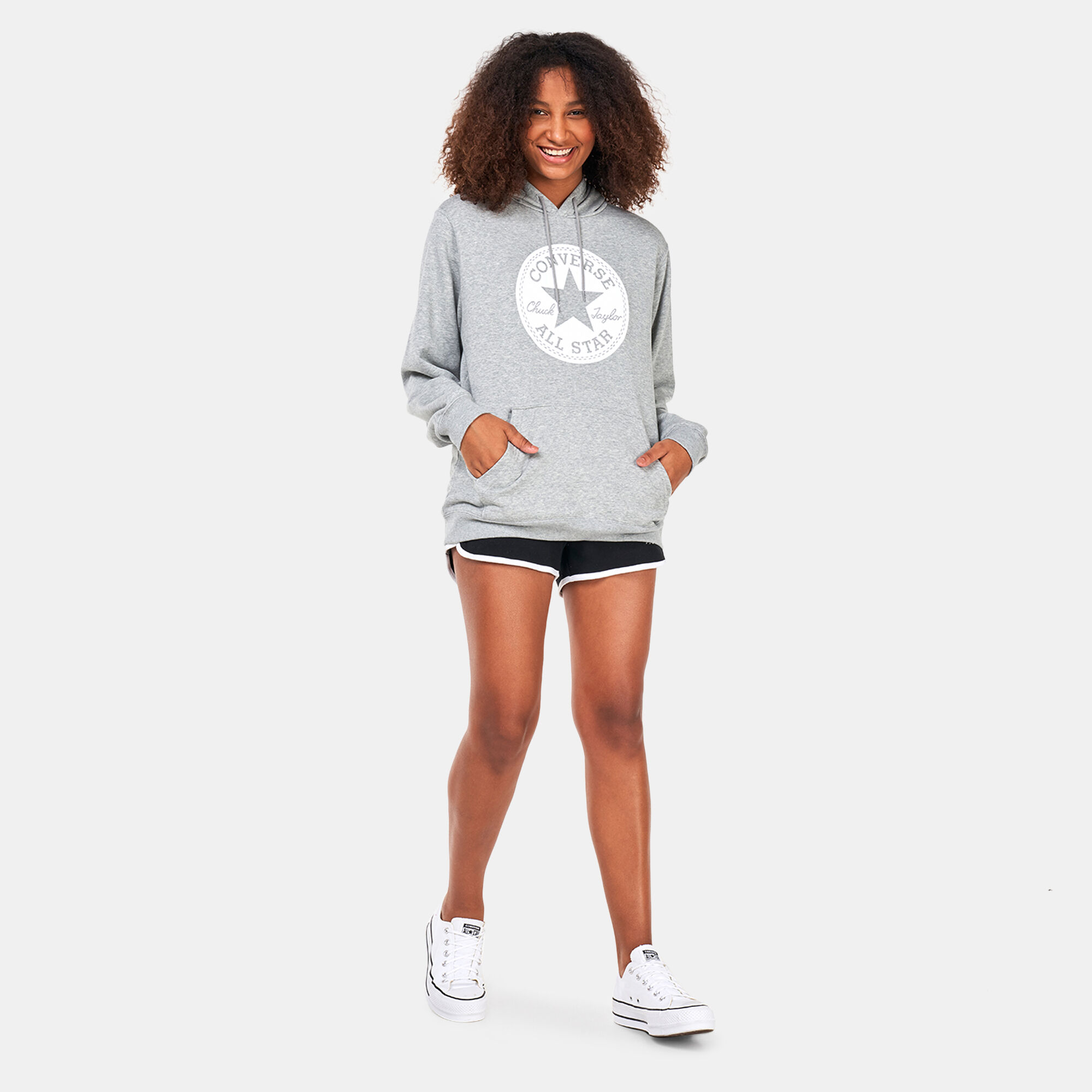Chuck Taylor All Star Logo Hoodie Grey Converse in Kuwait SSS