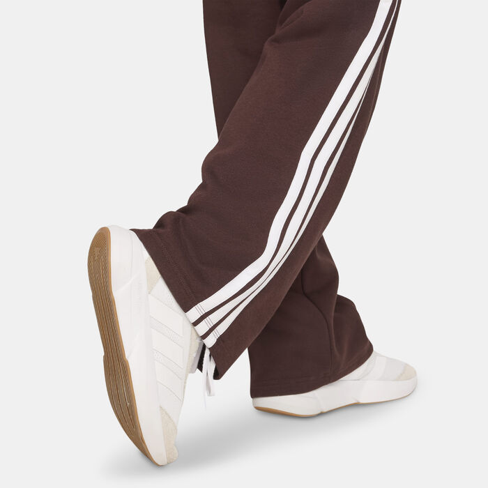 adidas Women's Essentials 3-Stripes Open-Hem Fleece Joggers Brown image number 4