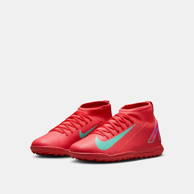 Nike Kids' Mercurial Superfly 10 Club Turf Ground Football Shoes Red