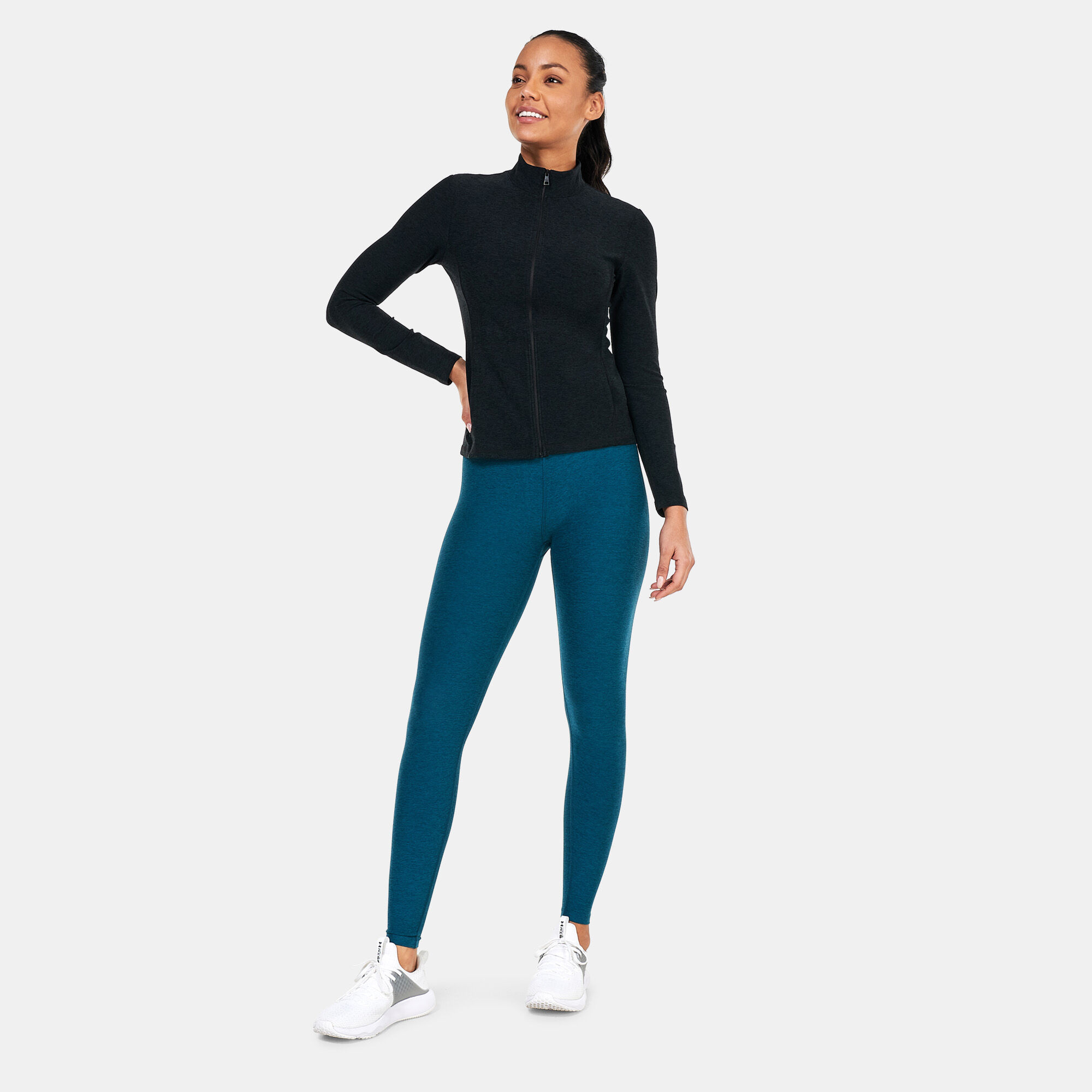 Women s Spacedye On The Go Mock Neck Jacket Black BEYOND YOGA in Kuwait SSS
