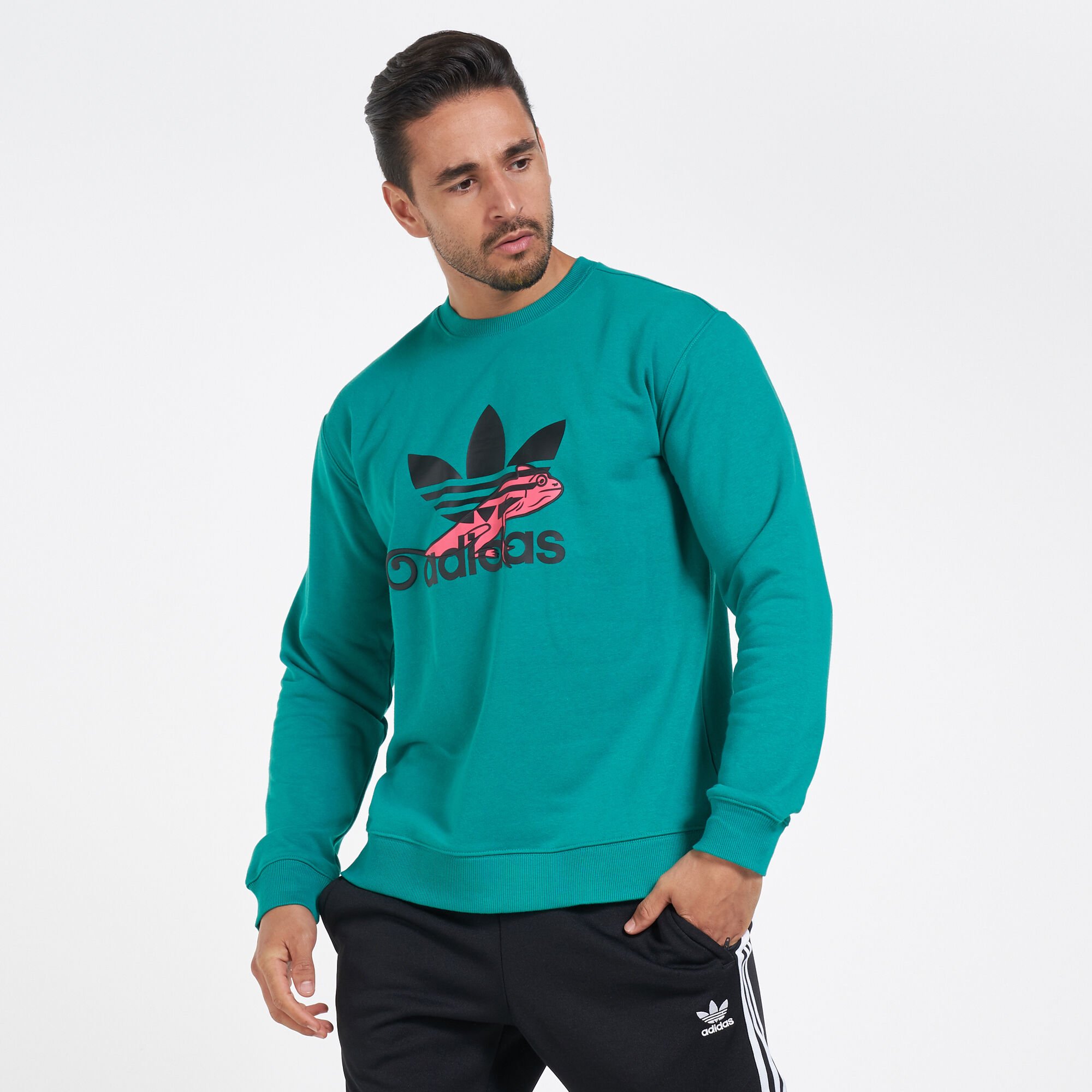 Buy adidas Men s PT3 Logo Sweatshirt Green in Kuwait SSS