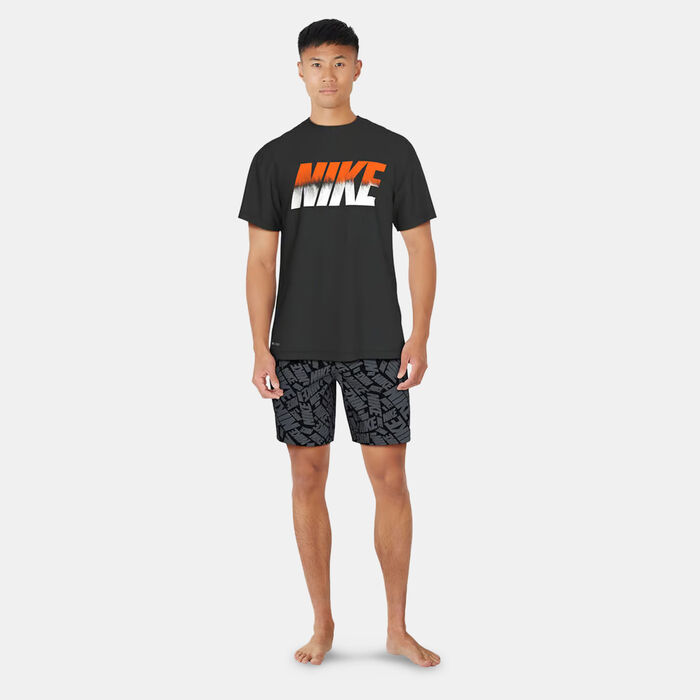 Nike Swim Men's Logo Hydroguard Swimming T-Shirt Black image number 2